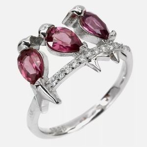 New Lovebirds Pink Garnet Ring